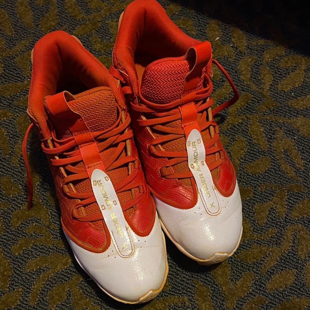 Under Armour Kids Red and White Sneakers